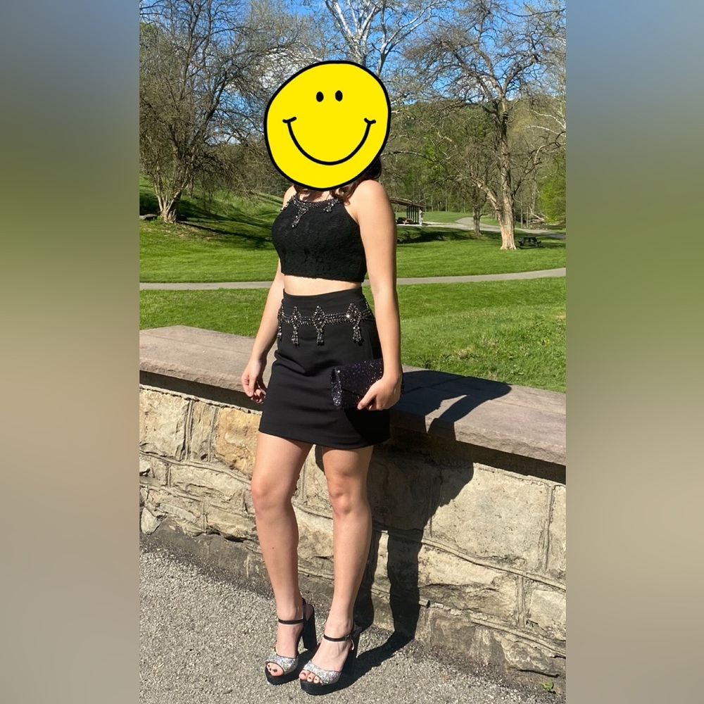 School Dance Dress, beautiful two piece dress. Beads go all around the skirt!